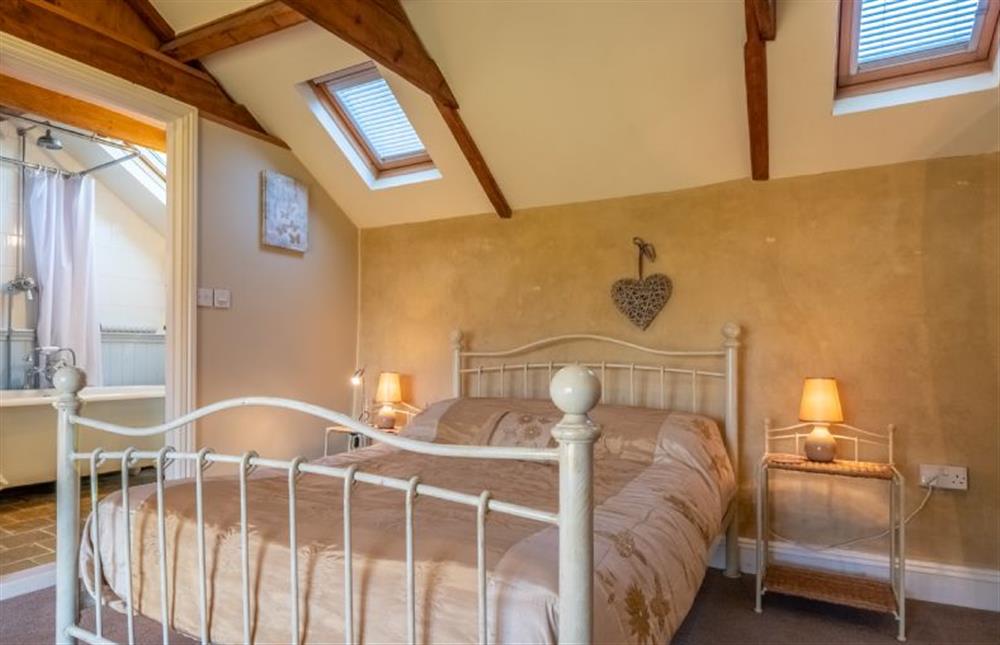 First floor: Master bedroom at Church Cottage, Castle Acre near Kings Lynn