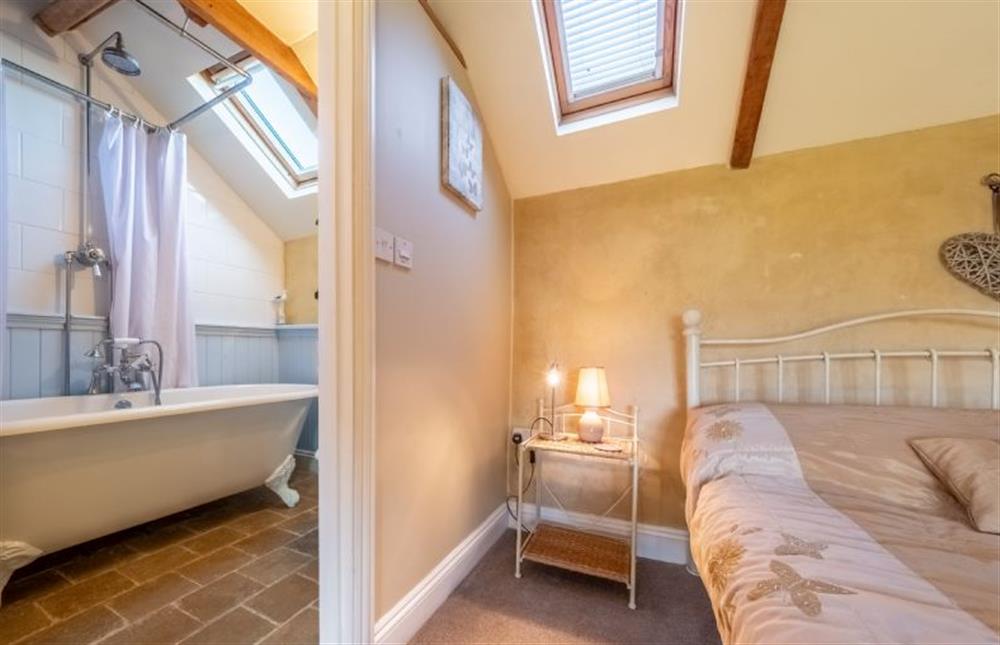 First floor: Master en-suite bathroom at Church Cottage, Castle Acre near Kings Lynn