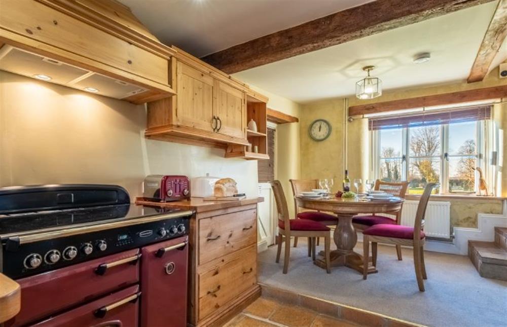 Ground floor: The dining area adjoins the kitchen at Church Cottage, Castle Acre near Kings Lynn