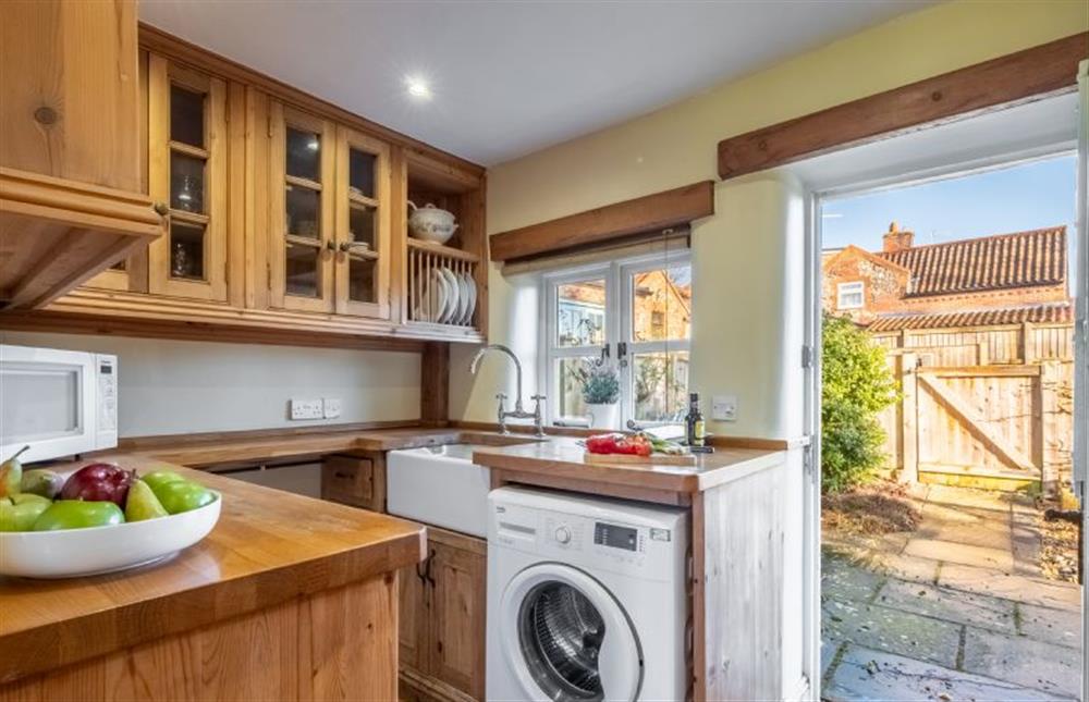 Ground floor: The kitchen door opens to the ... at Church Cottage, Castle Acre near Kings Lynn