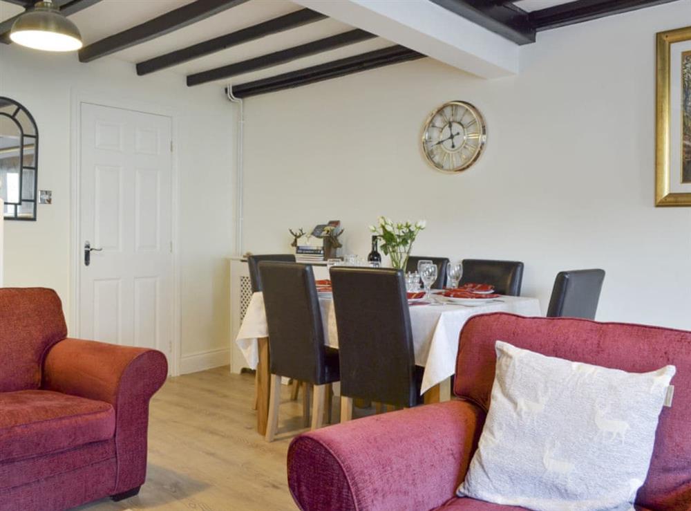 Convenient open plan living and dining room at Church Court Cottage in Beeford, near Driffield, North Humberside