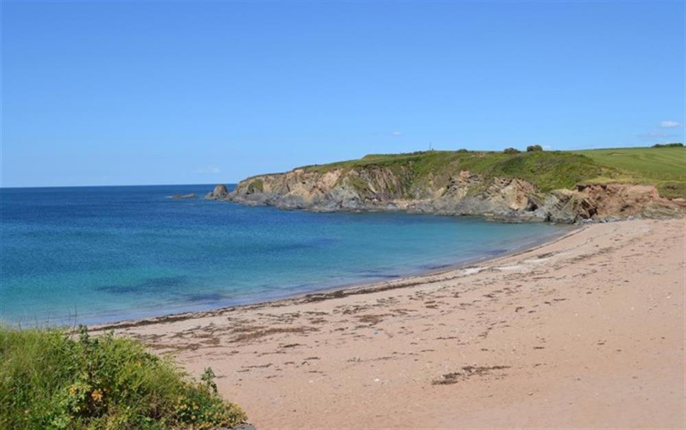 Nearby Leasfoot Beach, 2 minutes' walk from the doorstep at Church Farmhouse in Thurlestone