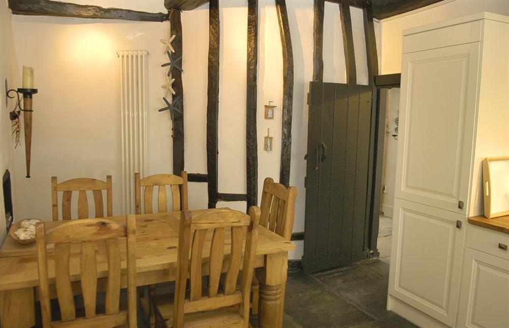 The dining area in the kitchen at Church House, Looe