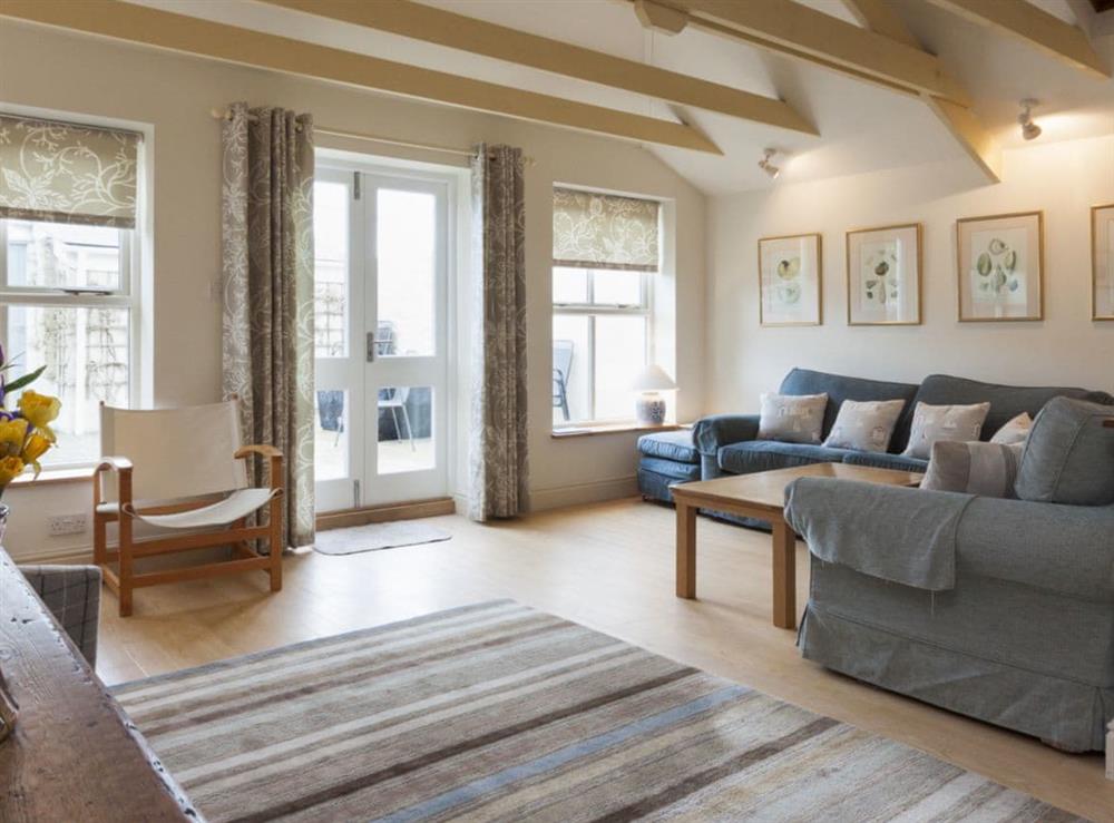 Light and airy open plan living space at Church Street 23 in Salcombe, Devon