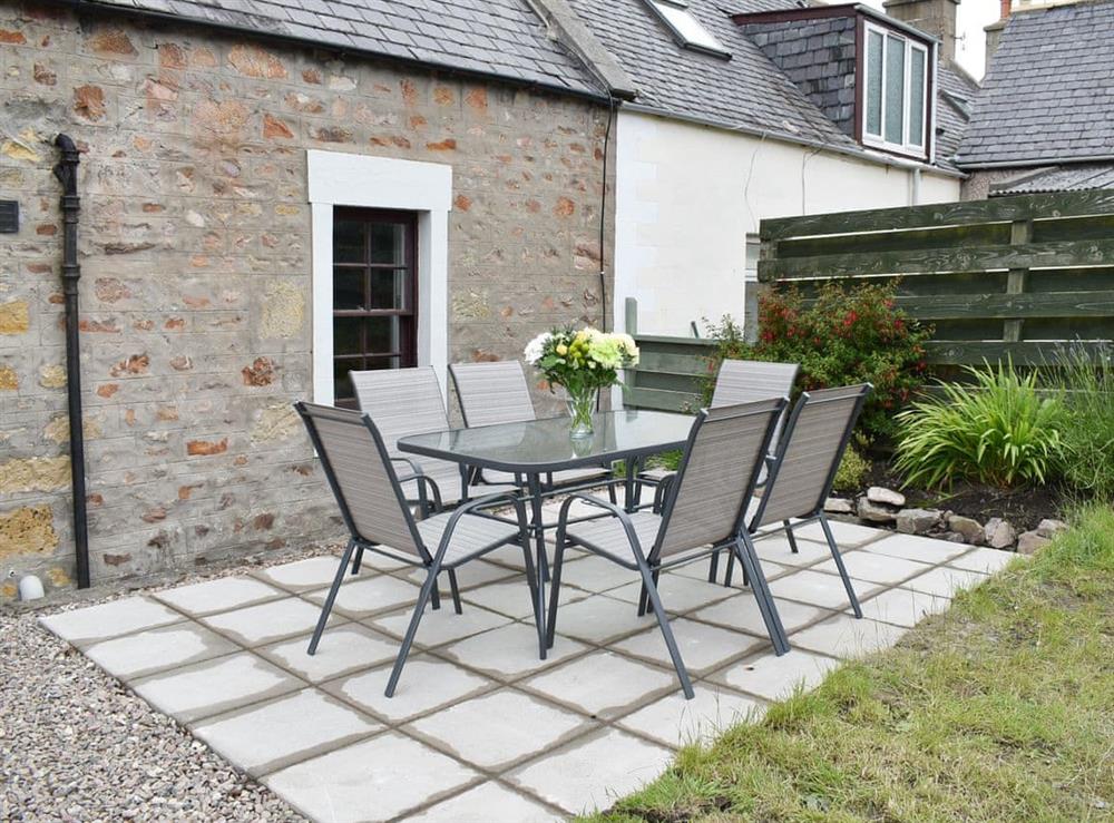 Sitting-out-area at Church Street in Portknockie, near Buckie, Banffshire