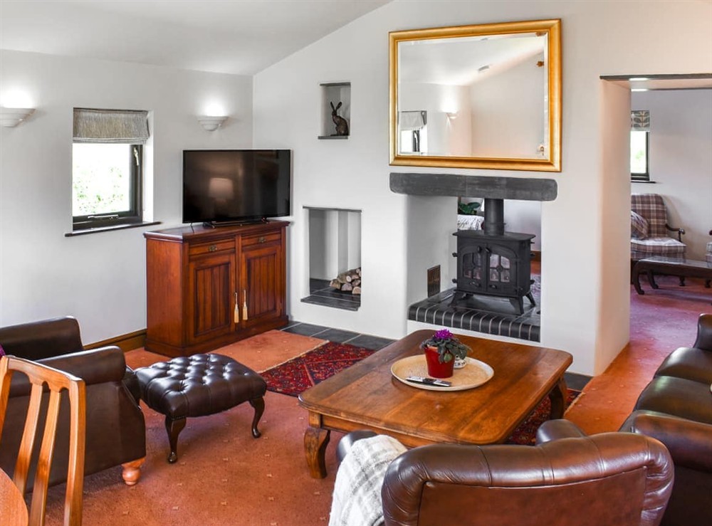 Living area at Church View Apartment in Parkham, near Bideford, Devon