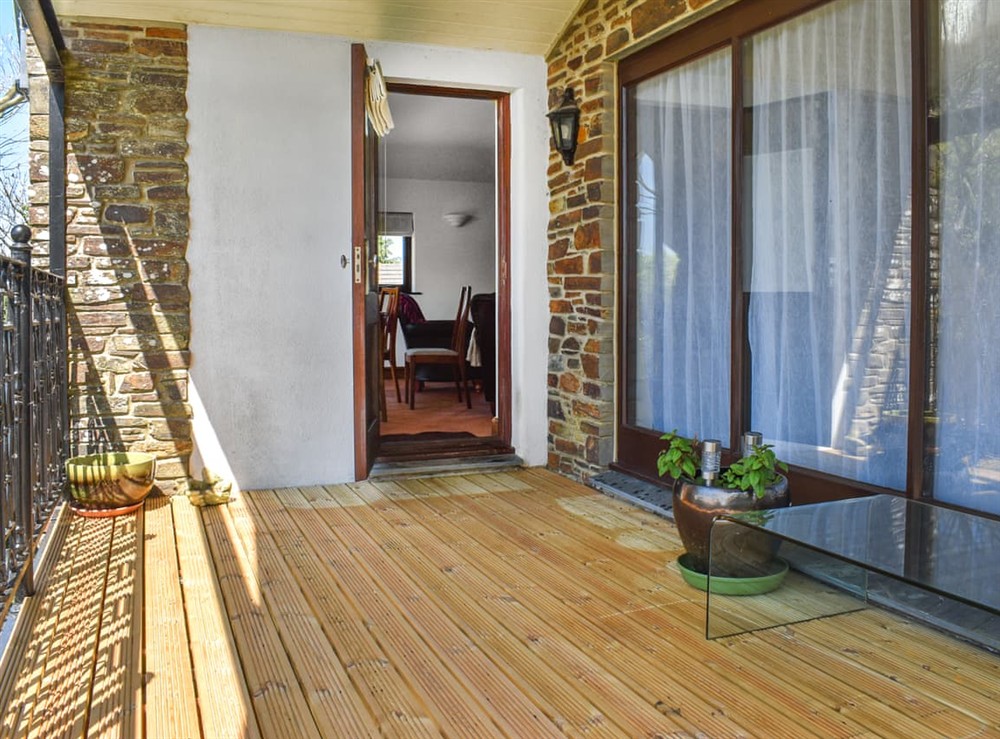 Terrace at Church View Apartment in Parkham, near Bideford, Devon