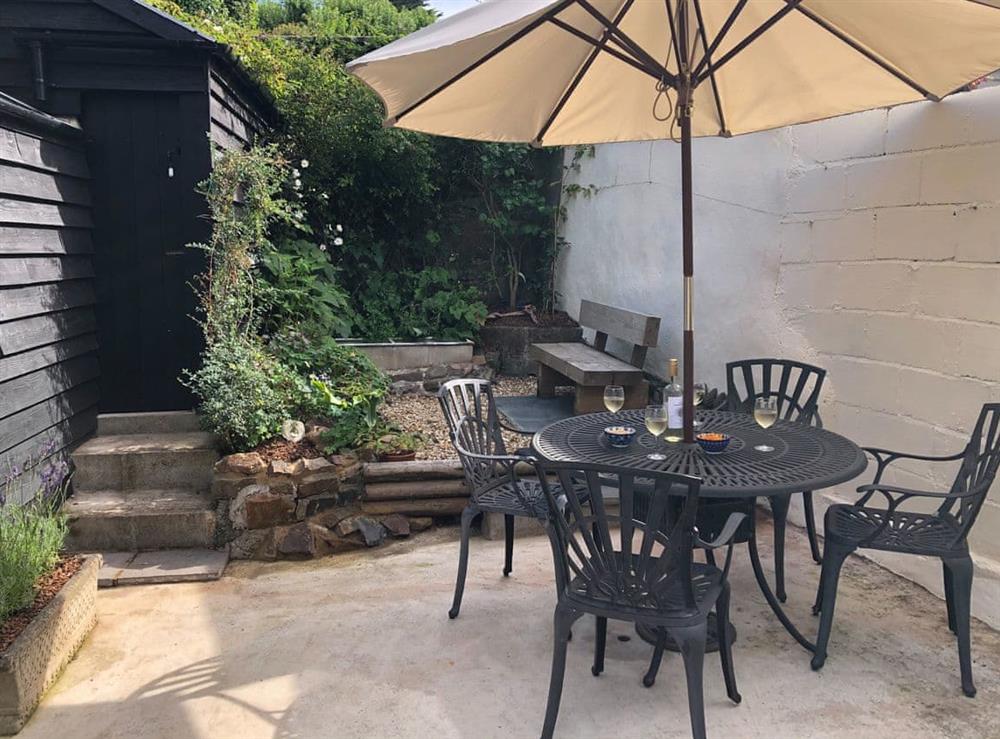 Patio at Church View Cottage and Barn in Hatherleigh, near Okehampton, Devon