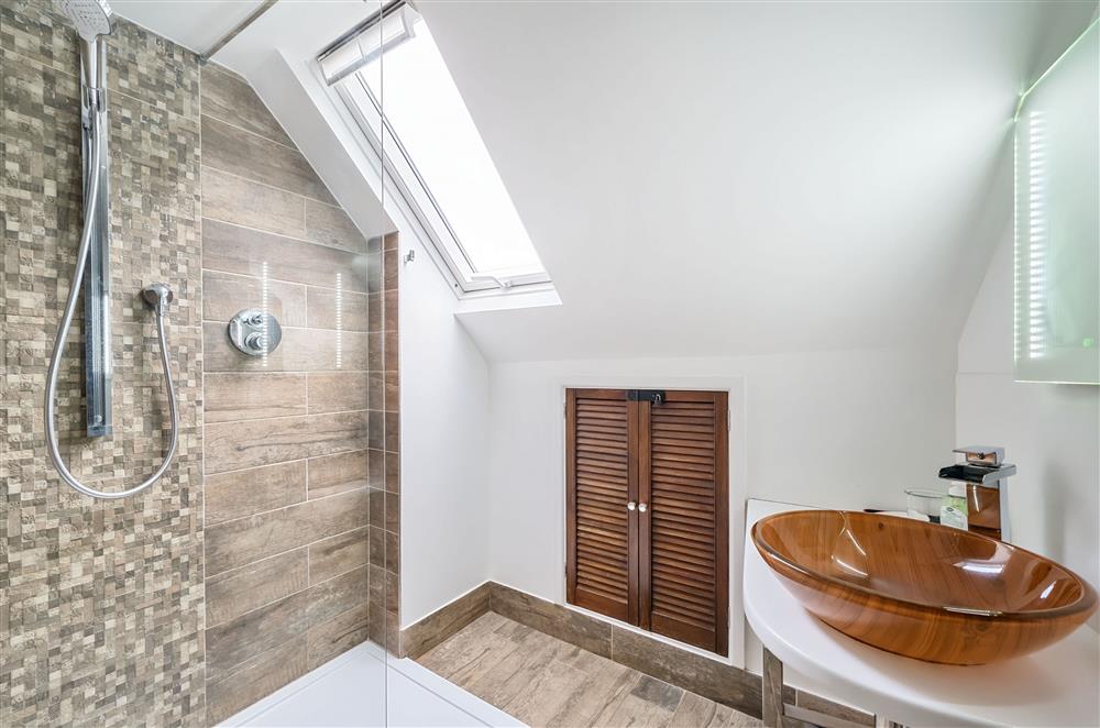 The stylish walk-in shower enclosure