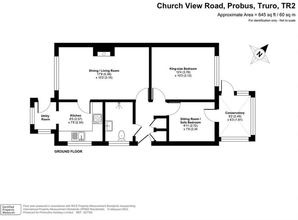 Floor plan at Church view in Probus, near Truro, Cornwall