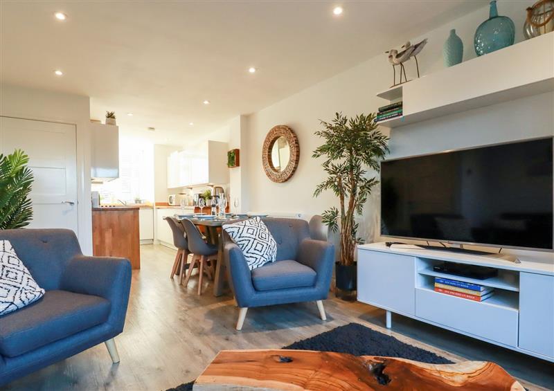 This is the living room at Chy Fistral, Newquay