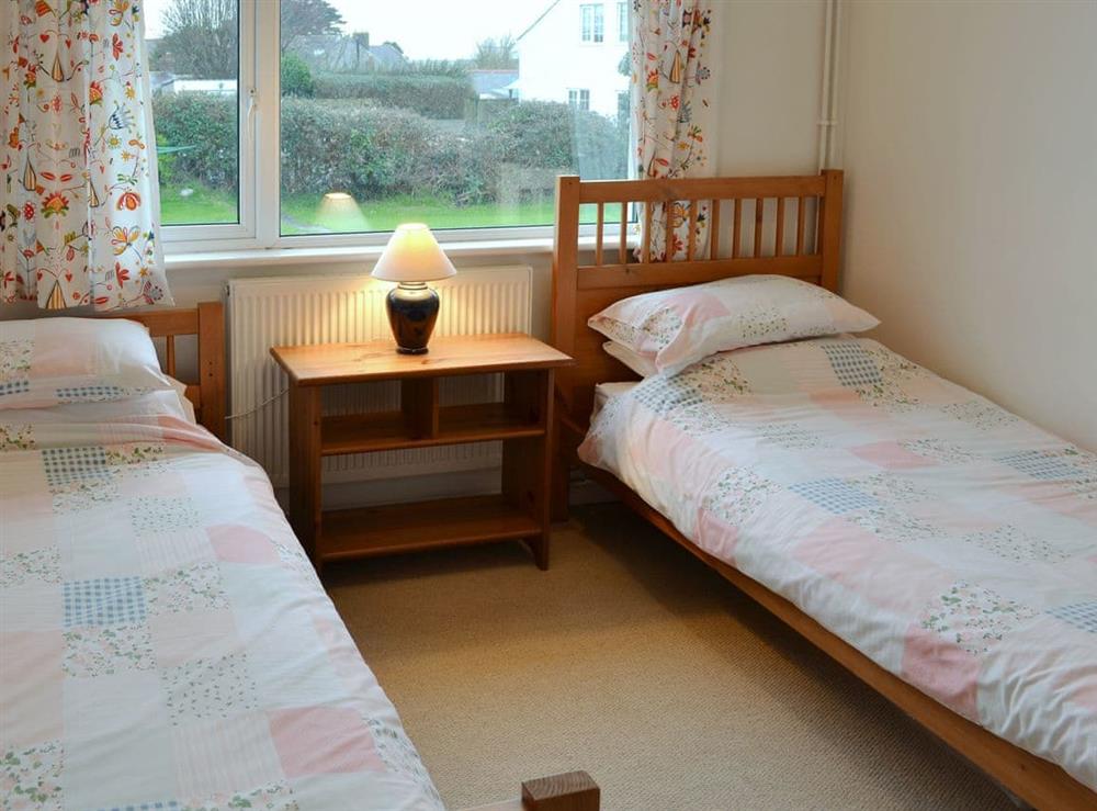 Twin bedroom at Chynoweth in St. Keverne, near Helston, Cornwall