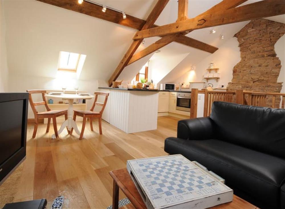 Open plan living space at Cider Barn, Park Mill Farm in Exmoor & Country, North Devon