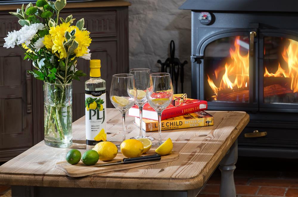 Enjoy an evening around the wood burning stove at Cider Mill Cottage, Clifton upon Teme