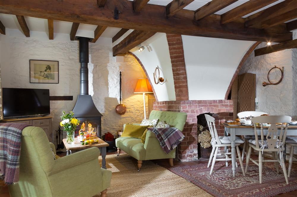 The open-plan living area  at Cider Mill Cottage, Clifton upon Teme
