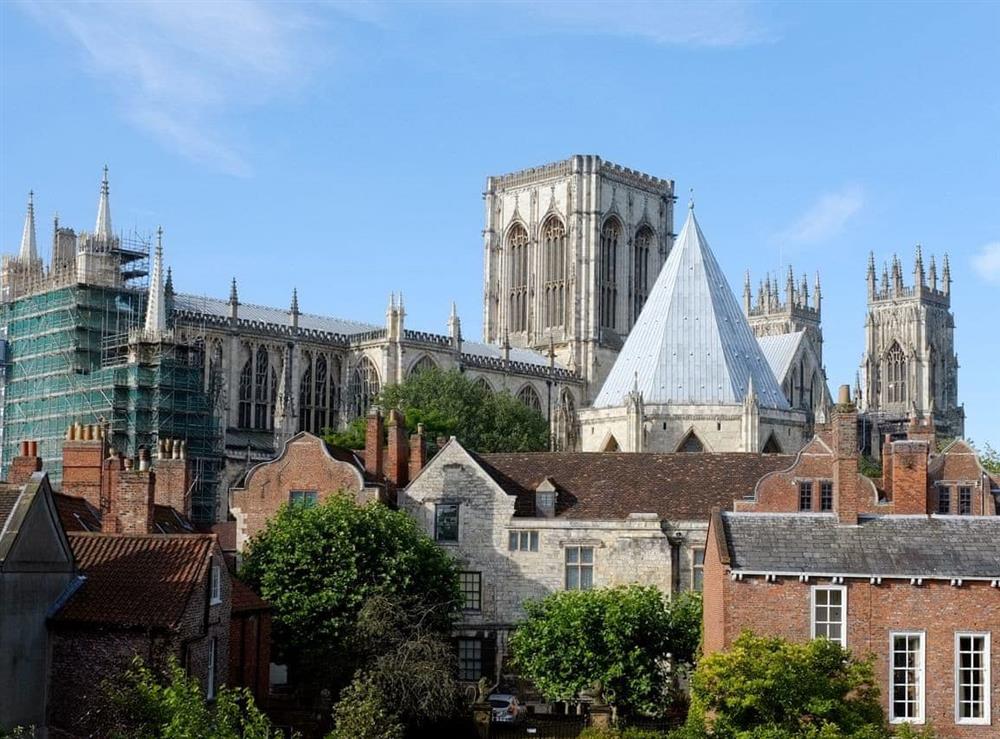 York Minster from the city walls at City 3 in York, North Yorkshire
