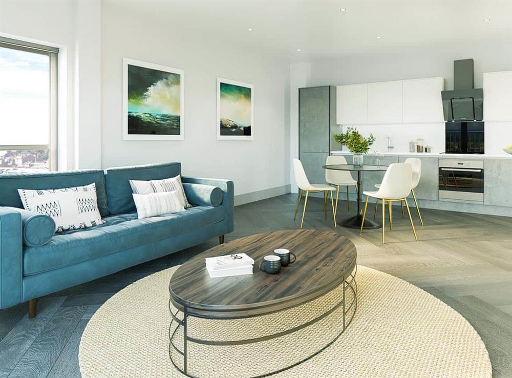 Open plan living space at City Gate 23 in York, North Yorkshire