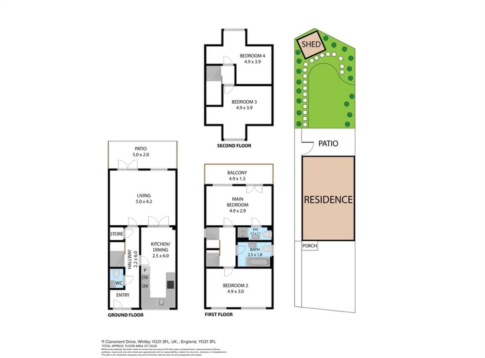 Floor plan at Claremont in Whitby, North Yorkshire