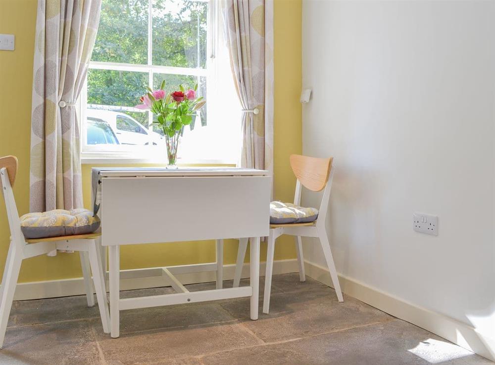 Cosy dining area with lovely view at Clarence Cottage in Appleby-in-Westmorland, Cumbria