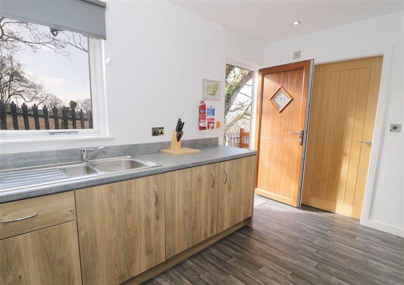 The kitchen at Classic Lodge 38, Dyserth