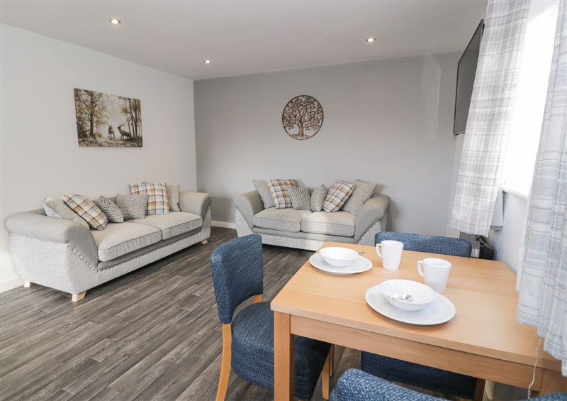 The living area at Classic Lodge 38, Dyserth