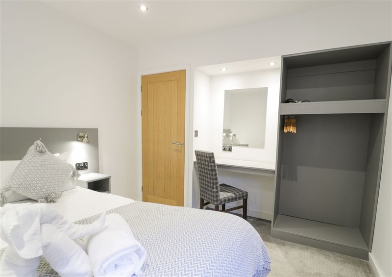 This is the bedroom at Classic Lodge 38, Dyserth