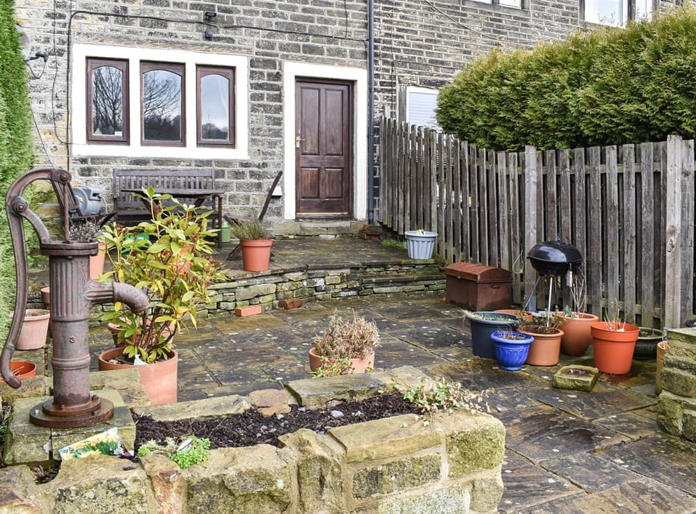 Garden at Clay Well Cottage in Golcar, near Holmfirth, West Yorkshire