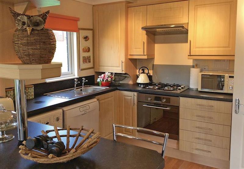 The kitchen in Eagles View at Clear Sky Lodges in Kielder, Northumberland