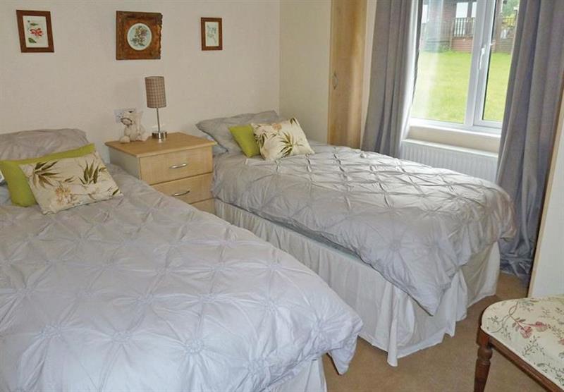 Twin bedroom in Eagles View at Clear Sky Lodges in Kielder, Northumberland