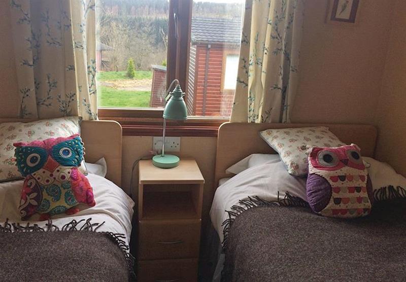 Twin bedroom in the Osprey Lodge at Clear Sky Lodges in Kielder, Northumberland