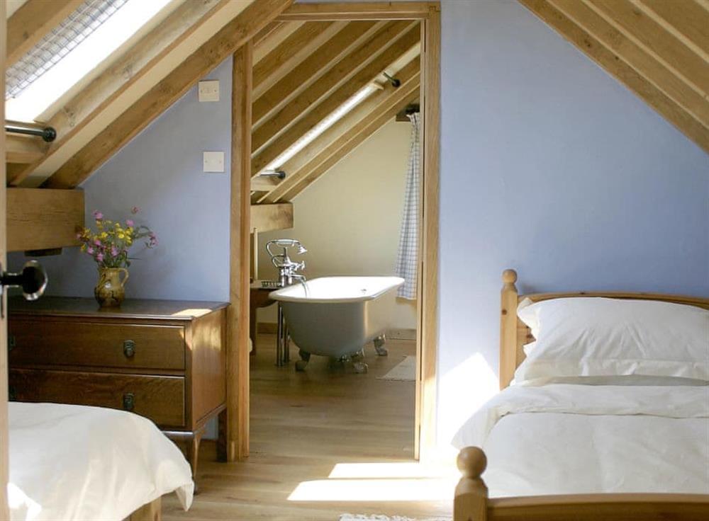 Typical twin bedroom at Clearvewe in Llangwm, near Usk, Gwent