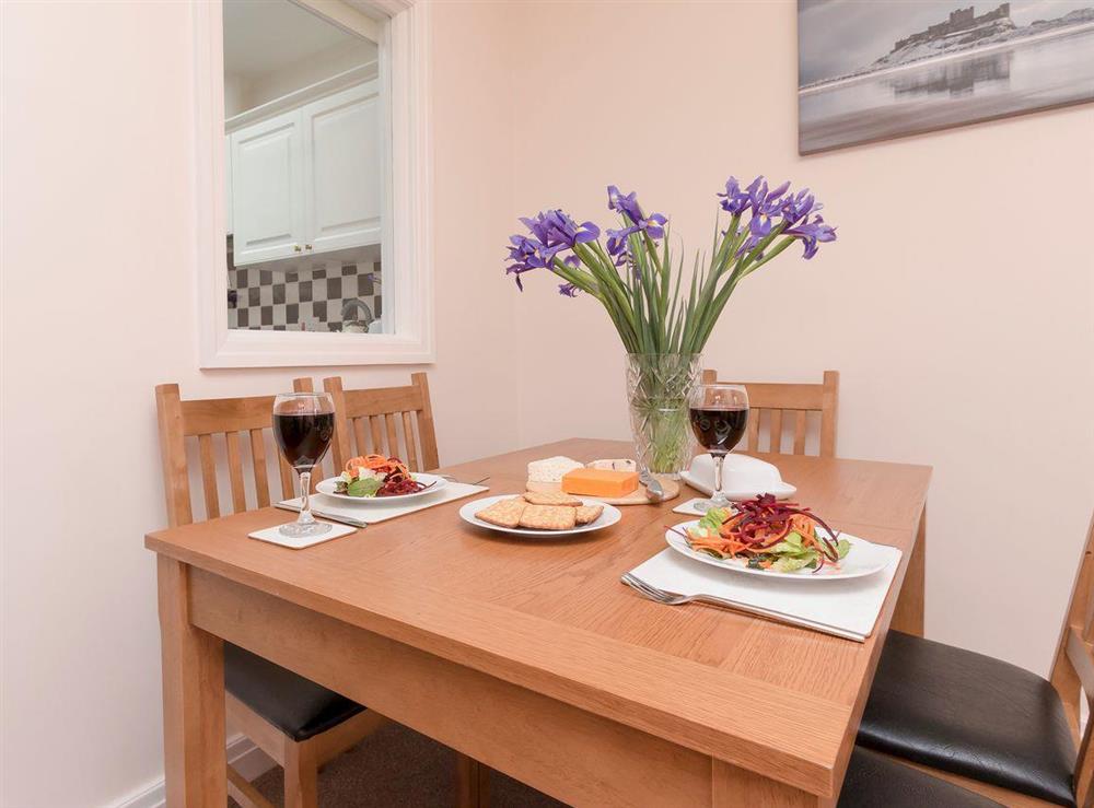 Dining area at Cleets Retreat in Seahouses, Northumberland
