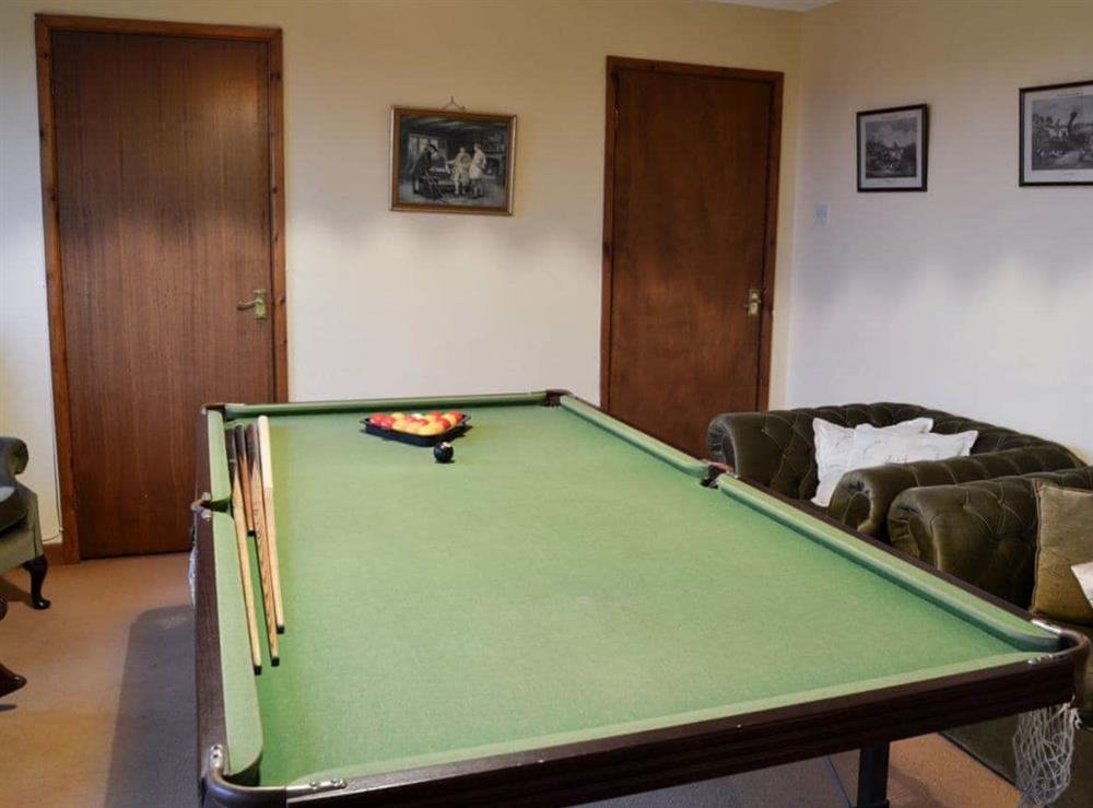 Snooker room at Cleiriach in Llansannan, near Betws-y-Coed, Clwyd