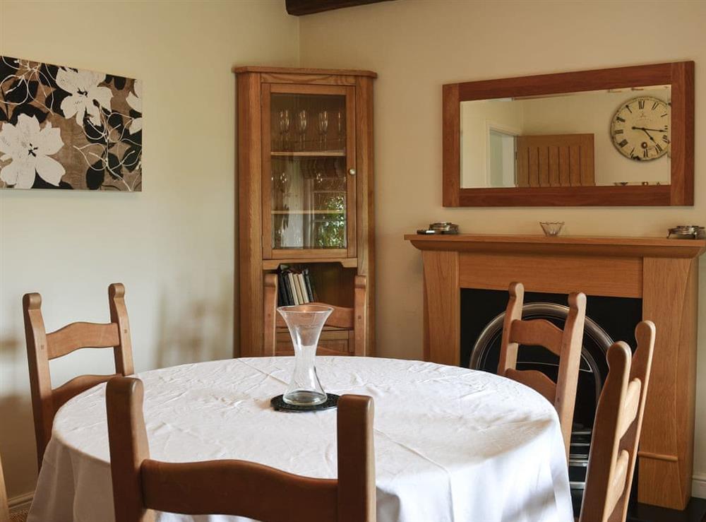 Dining area at Clematis Cottage in Burnsall, Yorkshire, North Yorkshire