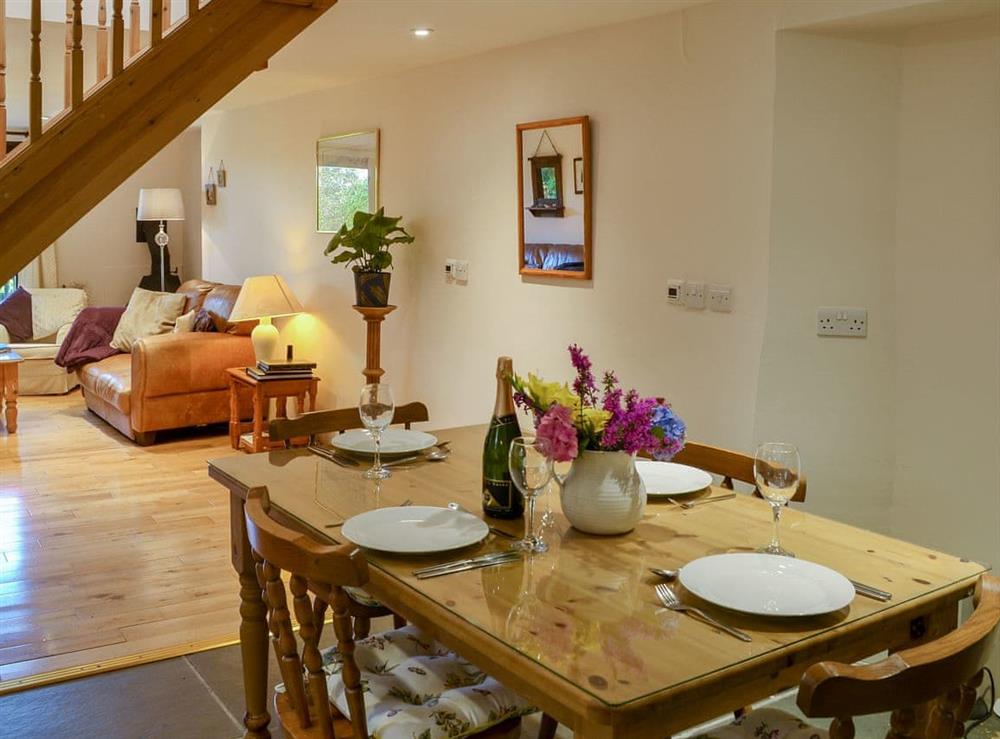 Ideal dining area at Clematis Cottage in Derriton, near Holsworthy, Devon