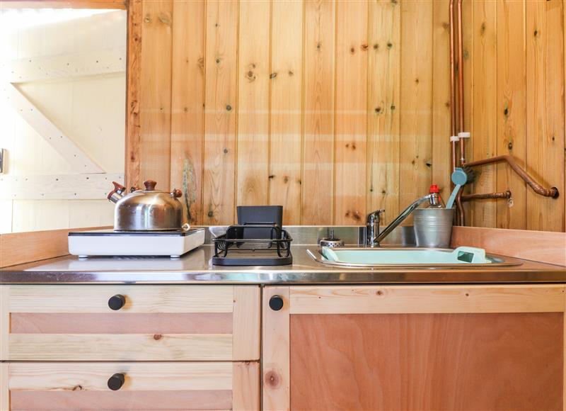 The kitchen at Clementine Shepherds Hut, Dumfries