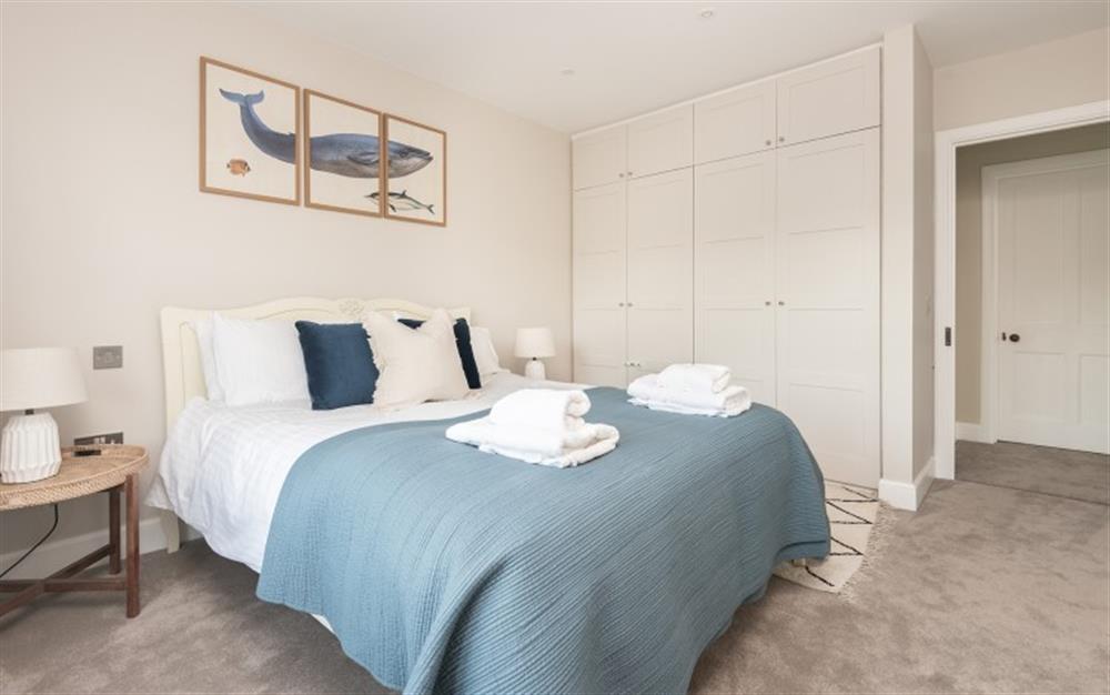 Bedroom 5 with king-size bed, and sea views.  at Clevedon in Hope Cove