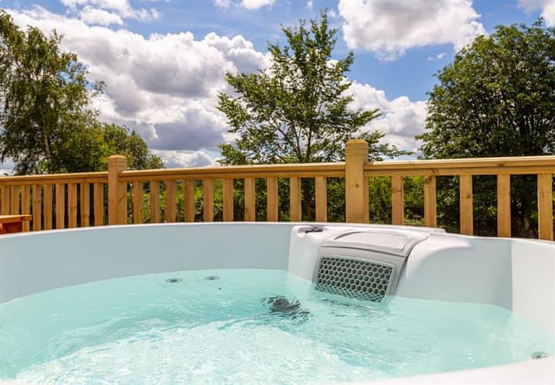 Enjoy the hot tub in the Micro Studio Lodge at Cleveland Hills View in Hutton Rudby, Yarm