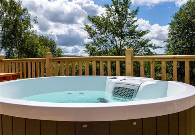 Hot tub in the Westward Lodge at Cleveland Hills View in Hutton Rudby, Yarm