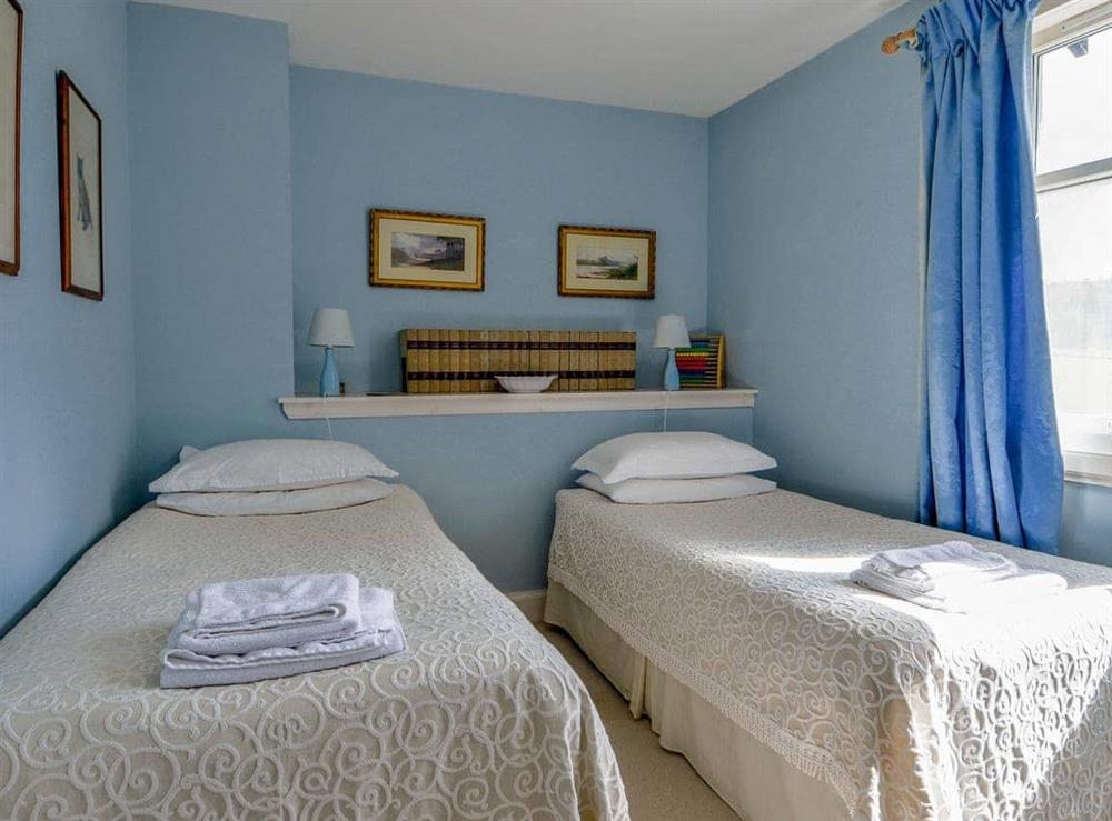 Twin bedroom at Cliff Cottage in Port Appin, Argyll., Great Britain
