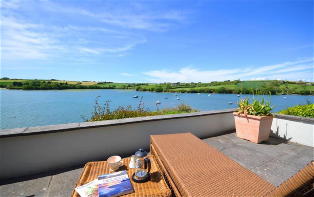 Relax in style on the large terrace with verandah at Cliff Crest in Kingsbridge