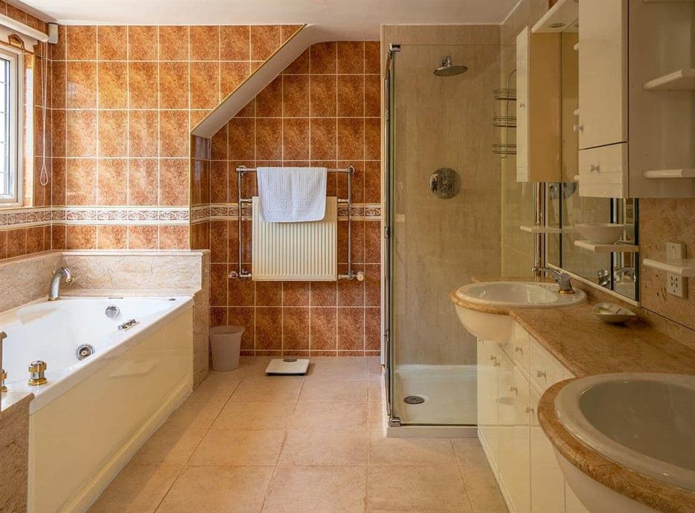 Bathroom at Cliff Lodge in Torquay, Devon., Great Britain