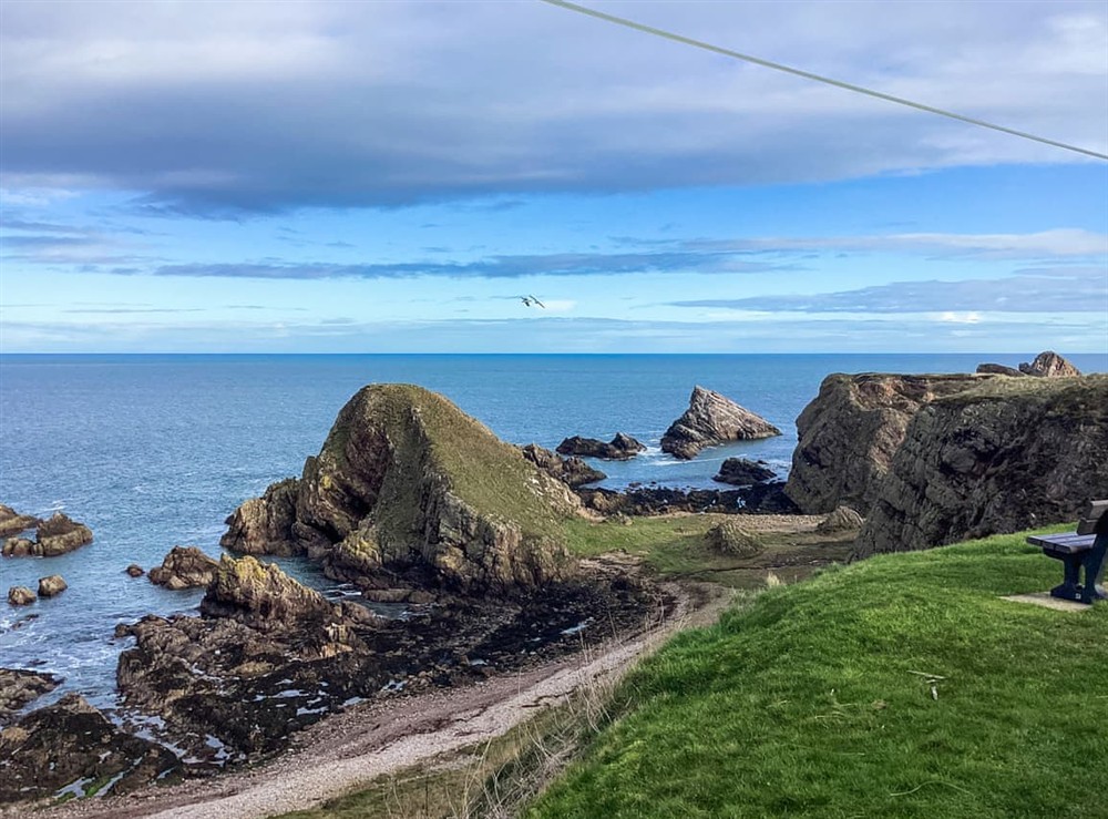 View at Cliff Top Cottage in Portknockie, Banffshire