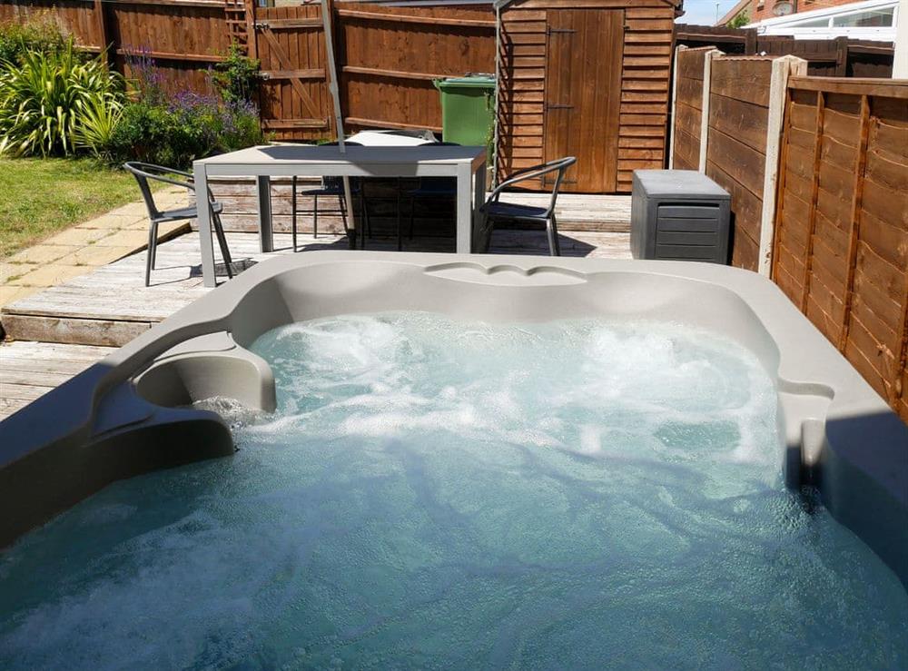 Private hot tub at Cliff Walk in Portland, near Weymouth, Dorset