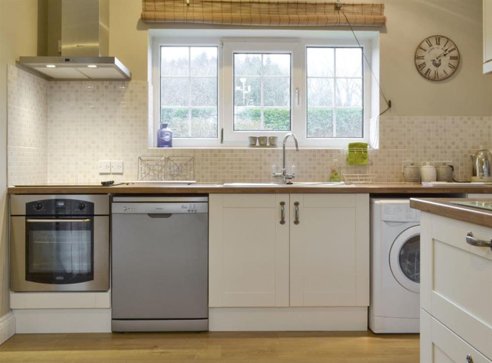 Well-equipped fitted kitchen at Clinton Cottage in Yaxham, near Norwich, Norfolk
