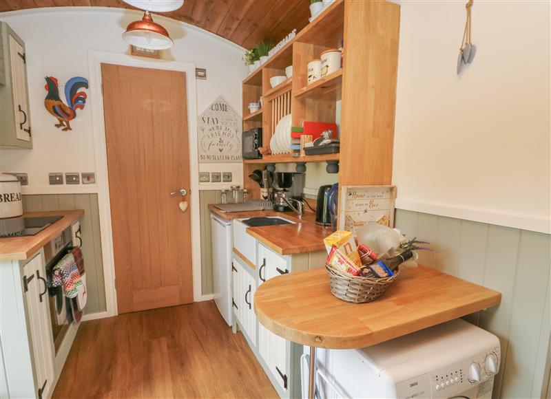 The kitchen at Clionadh Shepherds Hut, Balquhidder near Strathyre