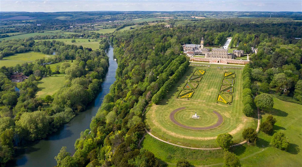 Aerial view of Cliveden, Buckinghamshire at Cliveden New Cottage in Nr Maidenhead, Berkshire