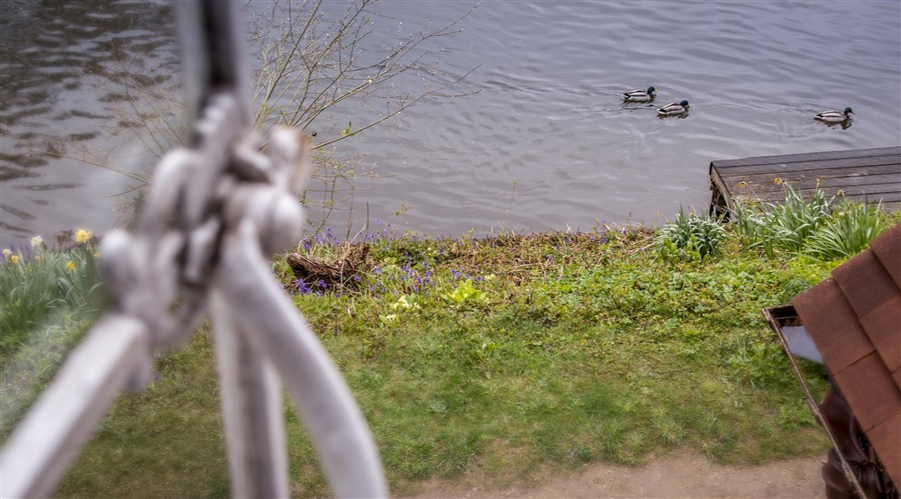 Looking down to the River Thames from one of the bedroom windows at Cliveden New Cottage in Nr Maidenhead, Berkshire