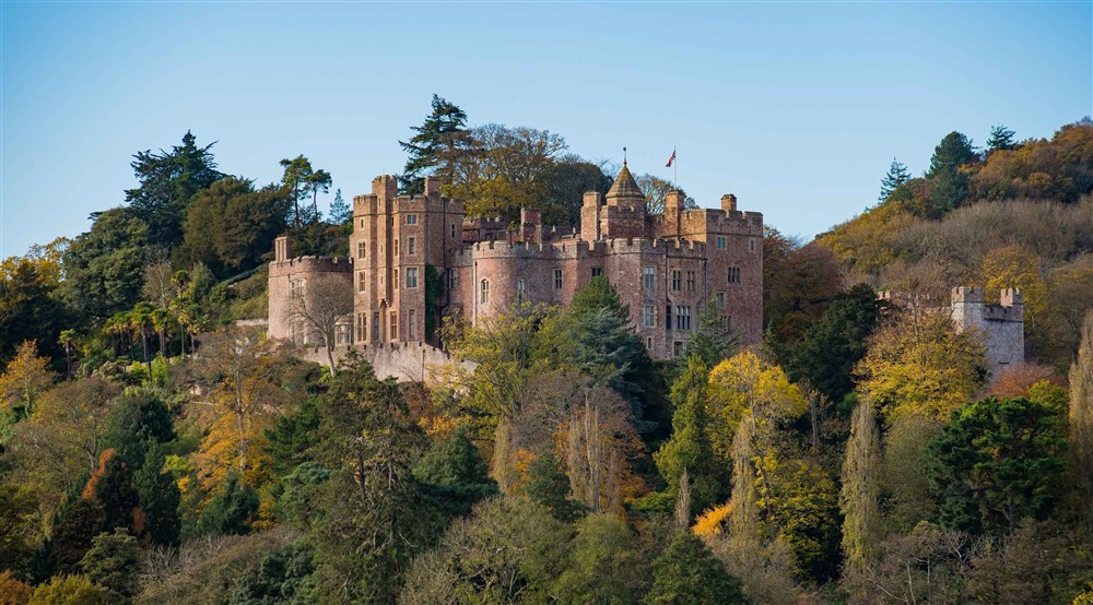 Exterior view of Dunster Castle and Garden in Somerset at Cloud Farmhouse in Lynton, Devon