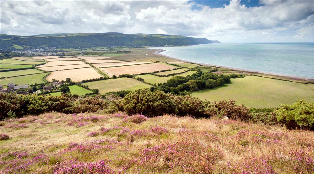 Sweeping view of Bossington and Porlock at Cloud Farmhouse in Lynton, Devon